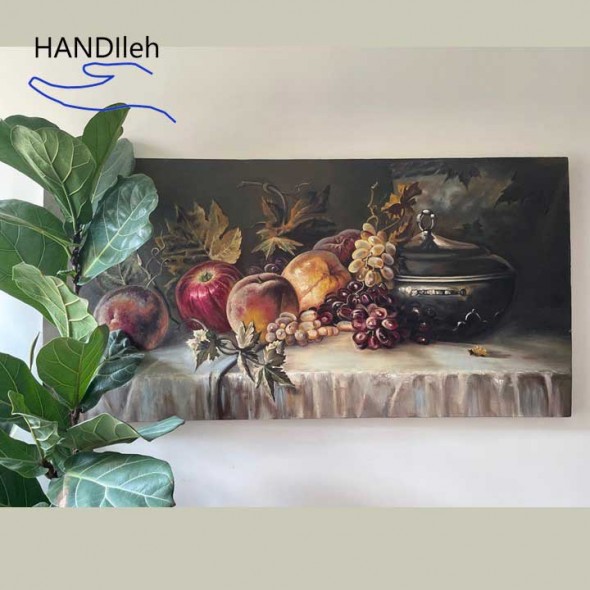 تابلو رنگ روغن میز میوه – نقاشی دست