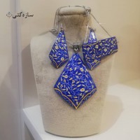 زیورآلات ست میناکاری لاجوردی 4 تکه