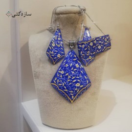 زیورآلات ست میناکاری لاجوردی 4 تکه