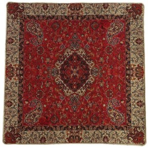 کاور کوسن ترمه ابریشم کد QUTR14 نفیس رنگ قرمز آستر زرشکی لبه مغزی دوزی..